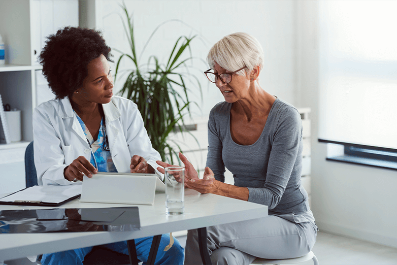 physician talking to patient